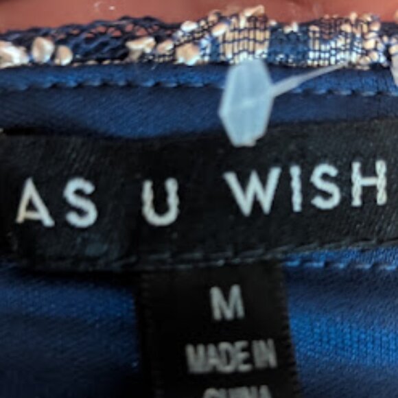 Blue and White Lacy Strapless Dress Size Medium - Picture 9 of 9